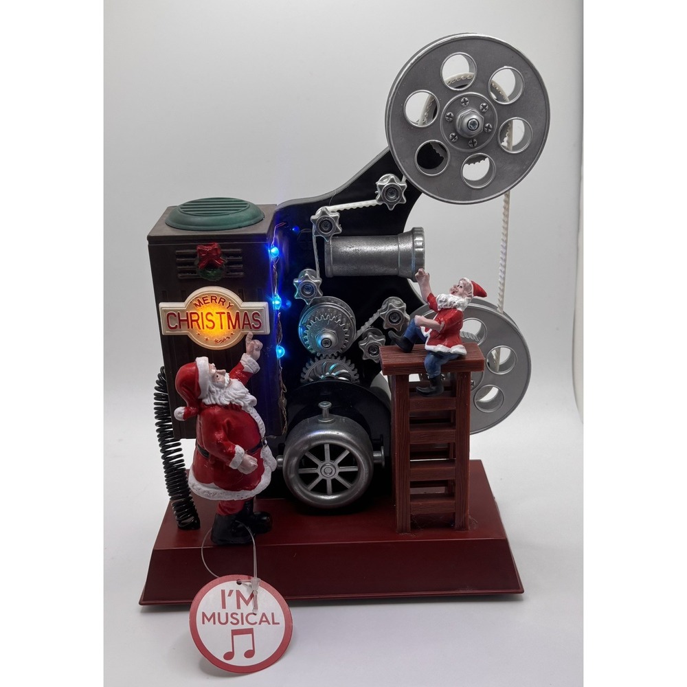 Christmas Santa Movie Projector Lighted Battery Operated 8..5"Tall, Works No Box